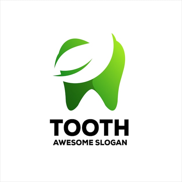 Free Vector tooth leaf logo gradient vector