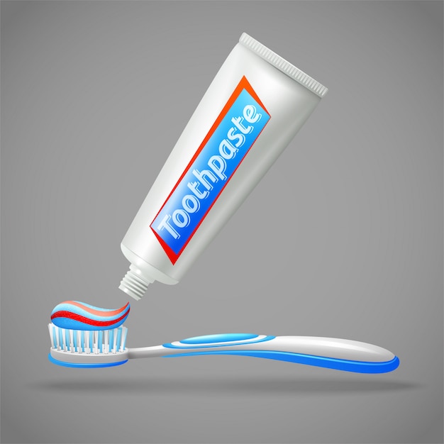 Toothbrush And Toothpaste Design Icons