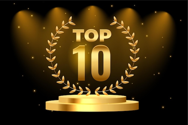 Free Vector top 10 best podium award