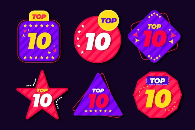 Top 10 labels template