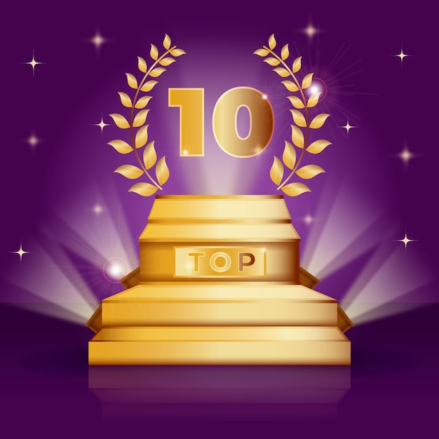 Free Vector top ten best podium award