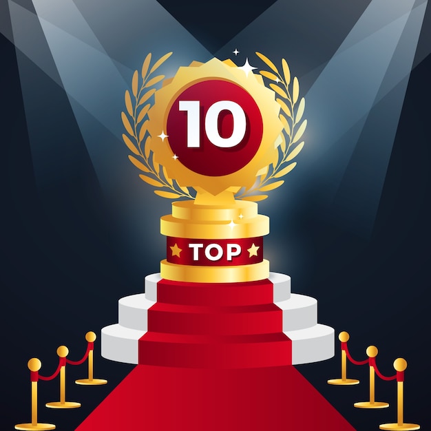 Free Vector top ten best podium award