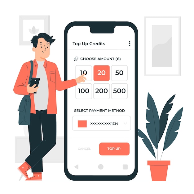 Top up credit concept illustration