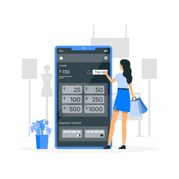 Top up credit concept illustration