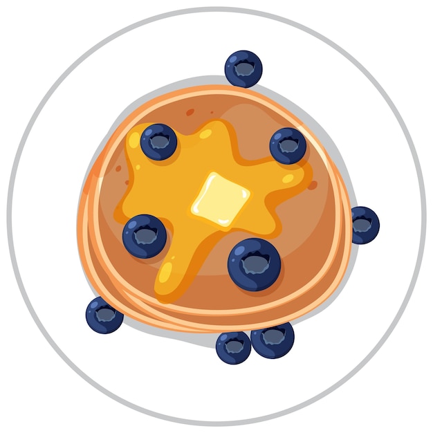 Free Vector top view of blueberry pancake