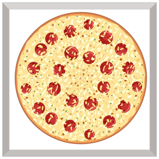 Top view of cheeze pizza on white background