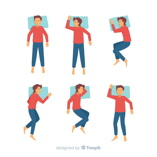 Top view flat person sleep position pack