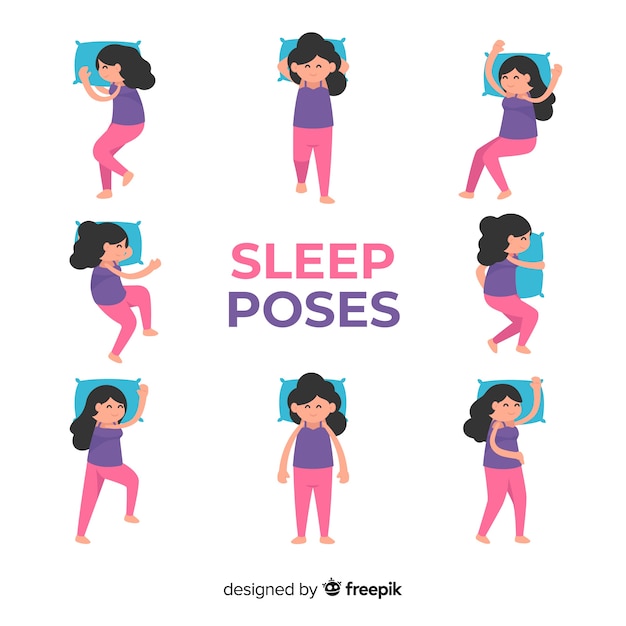 Top view flat person sleep position pack