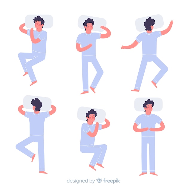 Top view flat person sleep position pack