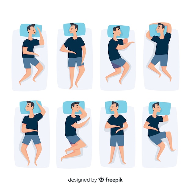 Free Vector top view flat sleeping poses collection