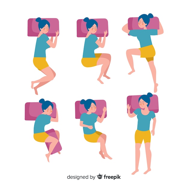 Top view flat sleeping poses collection