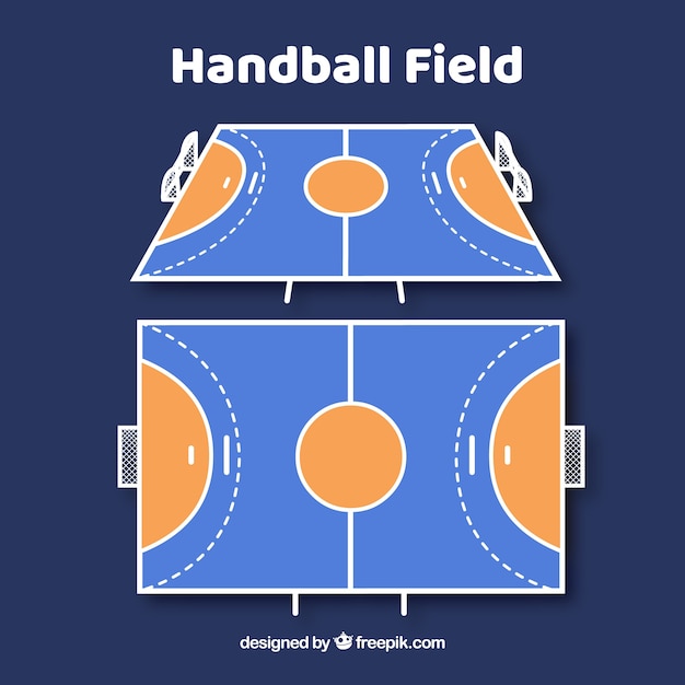 Free Vector top view handball field design