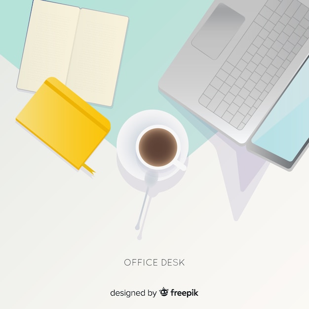 Free Vector top view of professional office desk