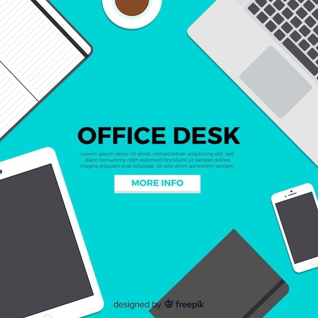 Free Vector top view of professional office desk