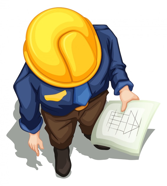 Free Vector a topview of an engineer working