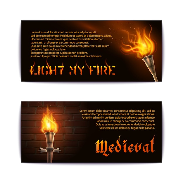 Torch Banners Set