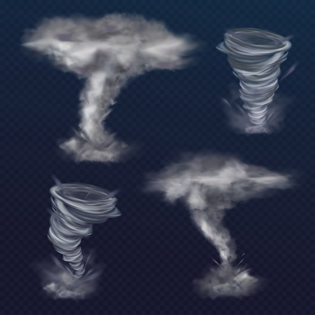 Free Vector tornado twister illustration of realistic hurricane wind or cyclone vortex.