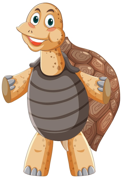 Free Vector tortoise with brown shell cartoon character