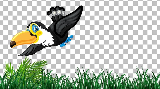 Free Vector toucan on the grass field on transparent background