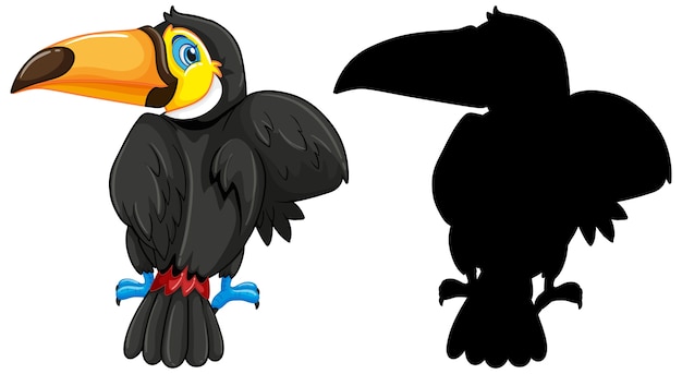 Free Vector toucan with its silhouette