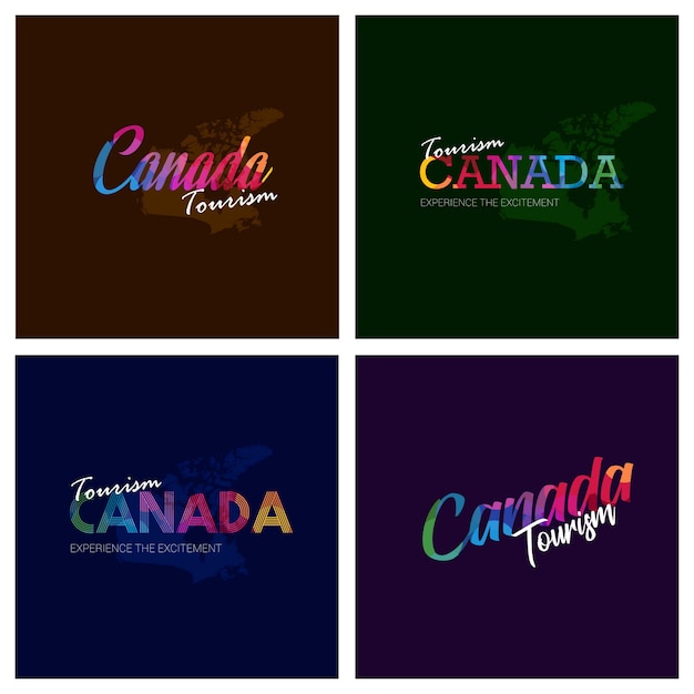 Tourism Canada typography Logo Background set