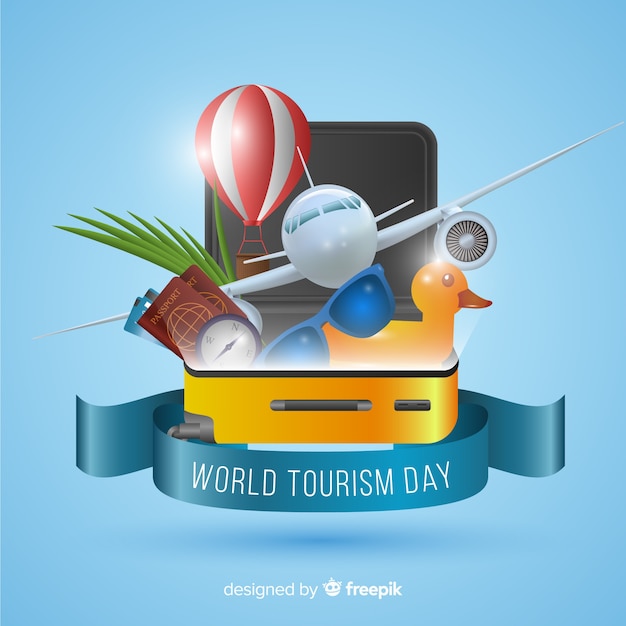 Tourism day background in realistic style