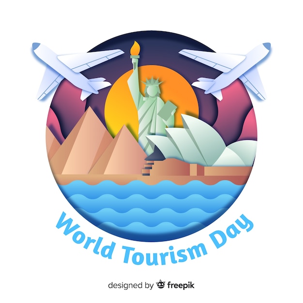 Tourism day concept with landmarks