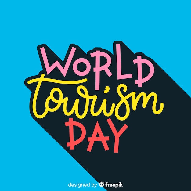 Tourism day concept with lettering