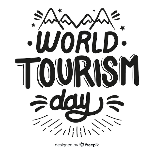 Tourism day concept with lettering