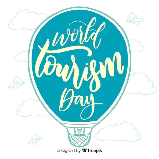 Tourism day concept with lettering