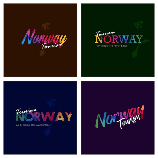 Tourism Norway typography Logo Background set