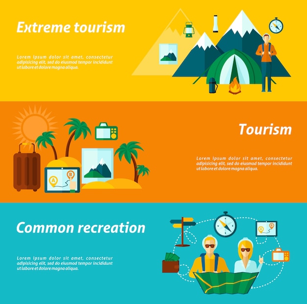 Free Vector tourist banner set