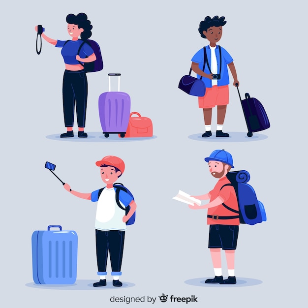 Free Vector tourist collection