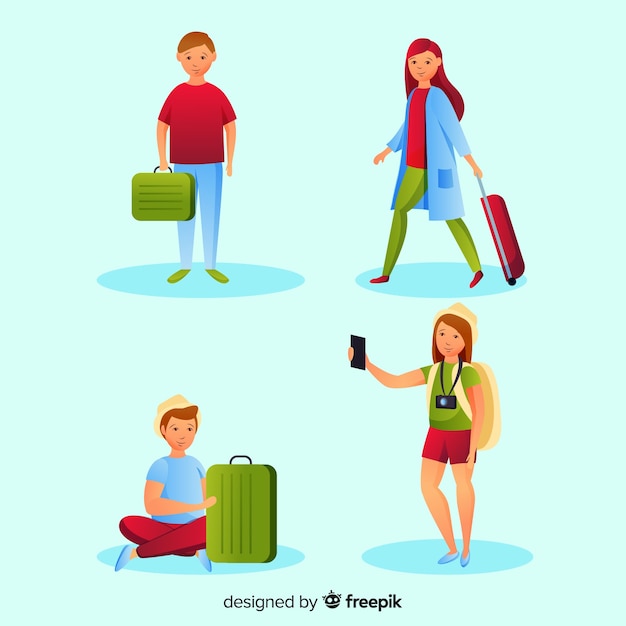 Free vector tourist collection