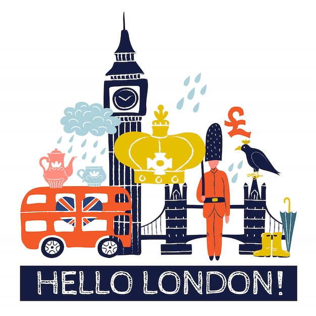 Free vector tourist london poster