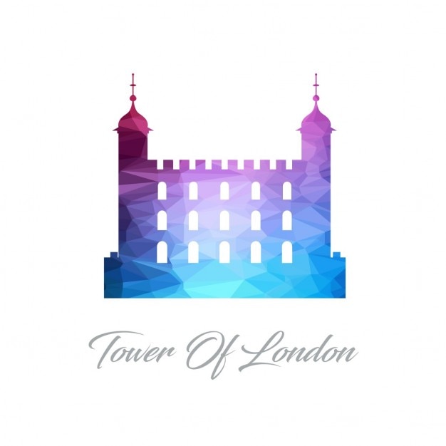 Free vector tower of london, polygonal shapes