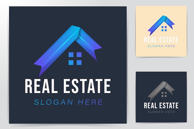 Town Building, Real Estate Logo Ideas. Inspiration logo design. Template Vector Illustration. Isolated On White Background