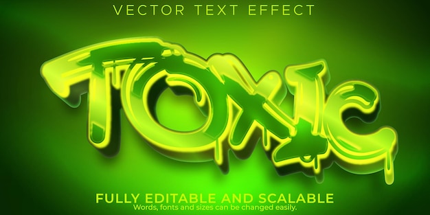 Free Vector toxic text effect editable graffiti and spray text style