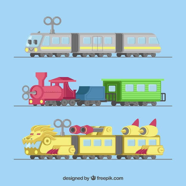 Toy trains with cranks