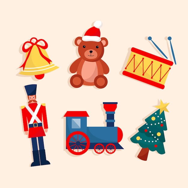 Toys desired by children flat design