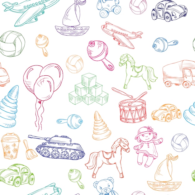 Toys seamless pattern