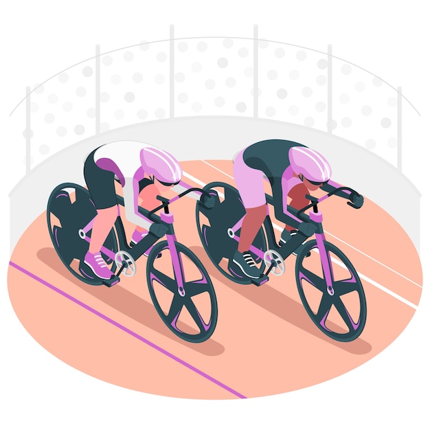 Free Vector track cycling concept illustration