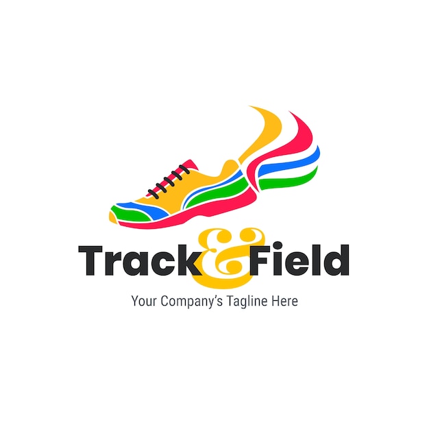 Free Vector track and field logo template flat style