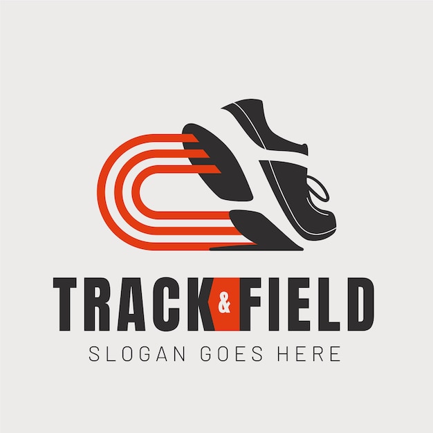 Free Vector track and field logo template hand drawn flat style