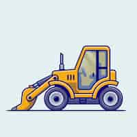 Free vector tractor vehicle cartoon. building transportation isolated