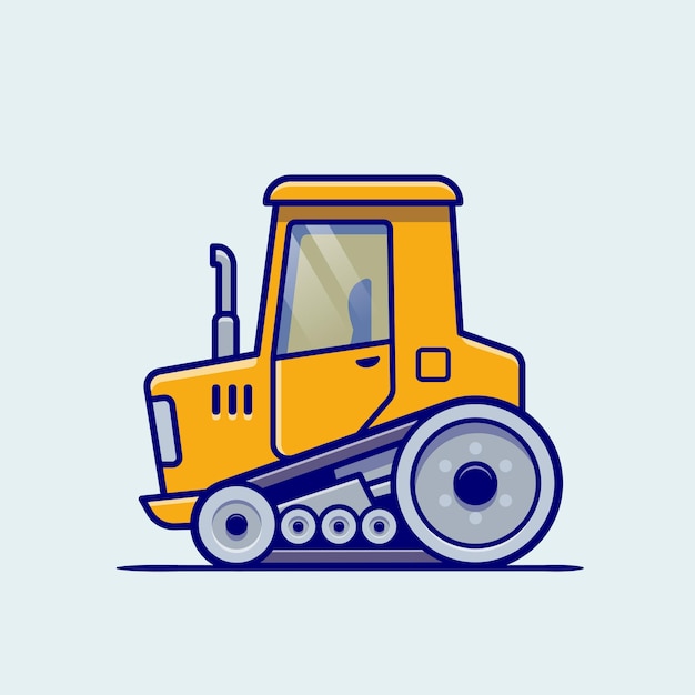 Free vector tractor vehicle cartoon. building transportation isolated