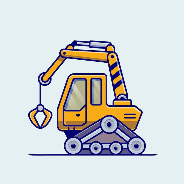 Free vector tractor vehicle cartoon. building transportation isolated