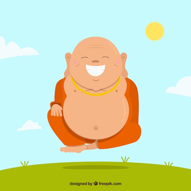 Free Vector traditional budha with flat design