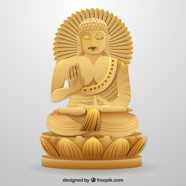 Free Vector traditional budha with realistic style