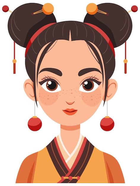 Free Vector traditional chinese woman avatar